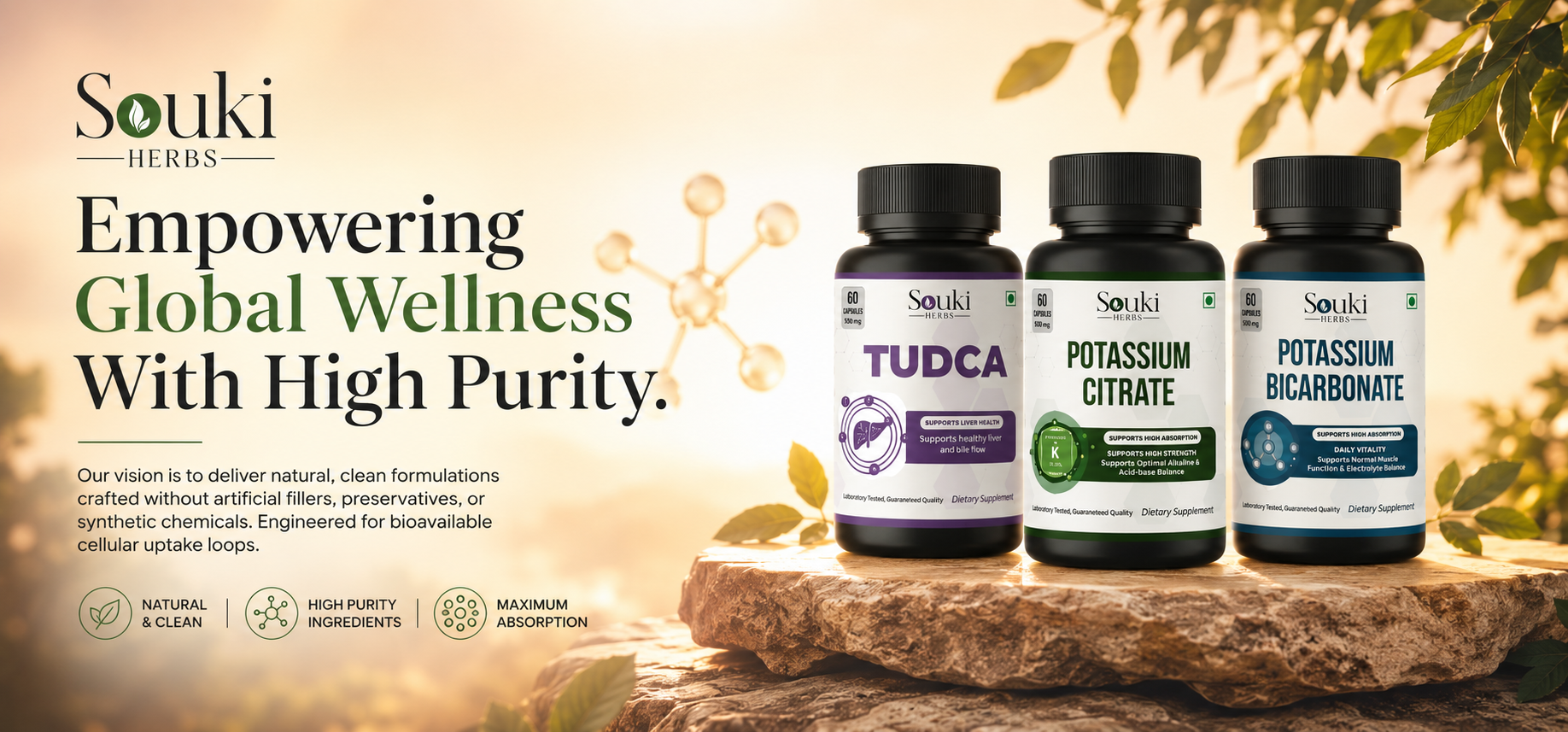Premium Clean Organic Dietary Supplements Showcase Banner